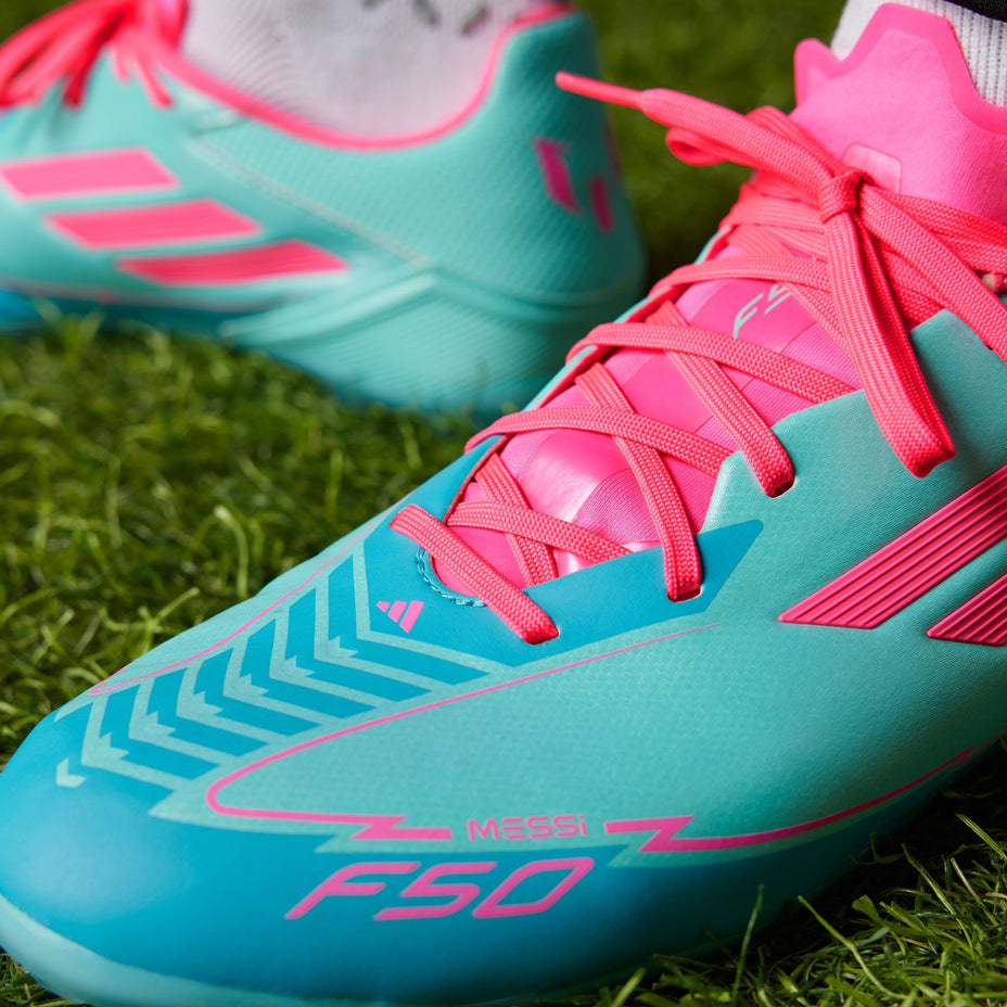 Chuteira Adidas F50 League Messi Firm/Multi Ground Ih0928 — Azul/Rosa
