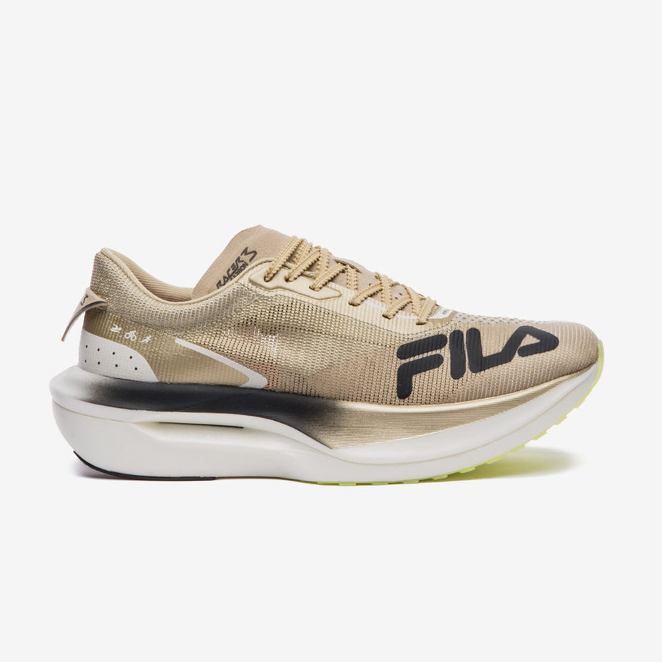 Fila Tenis Racer Carbon 3 Tri Fem. — Dourado/Preto/Limao