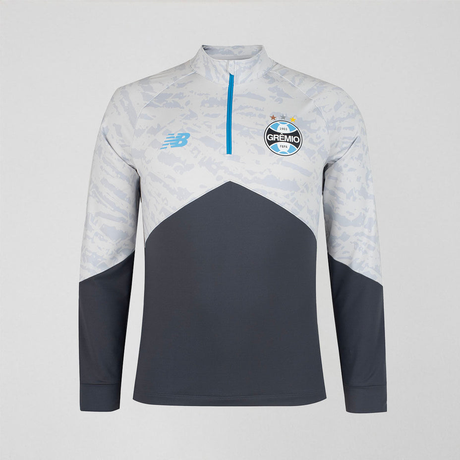Blusa New Balance Grêmio Ml 1/2 Zíper 2026 Treino Mt831881