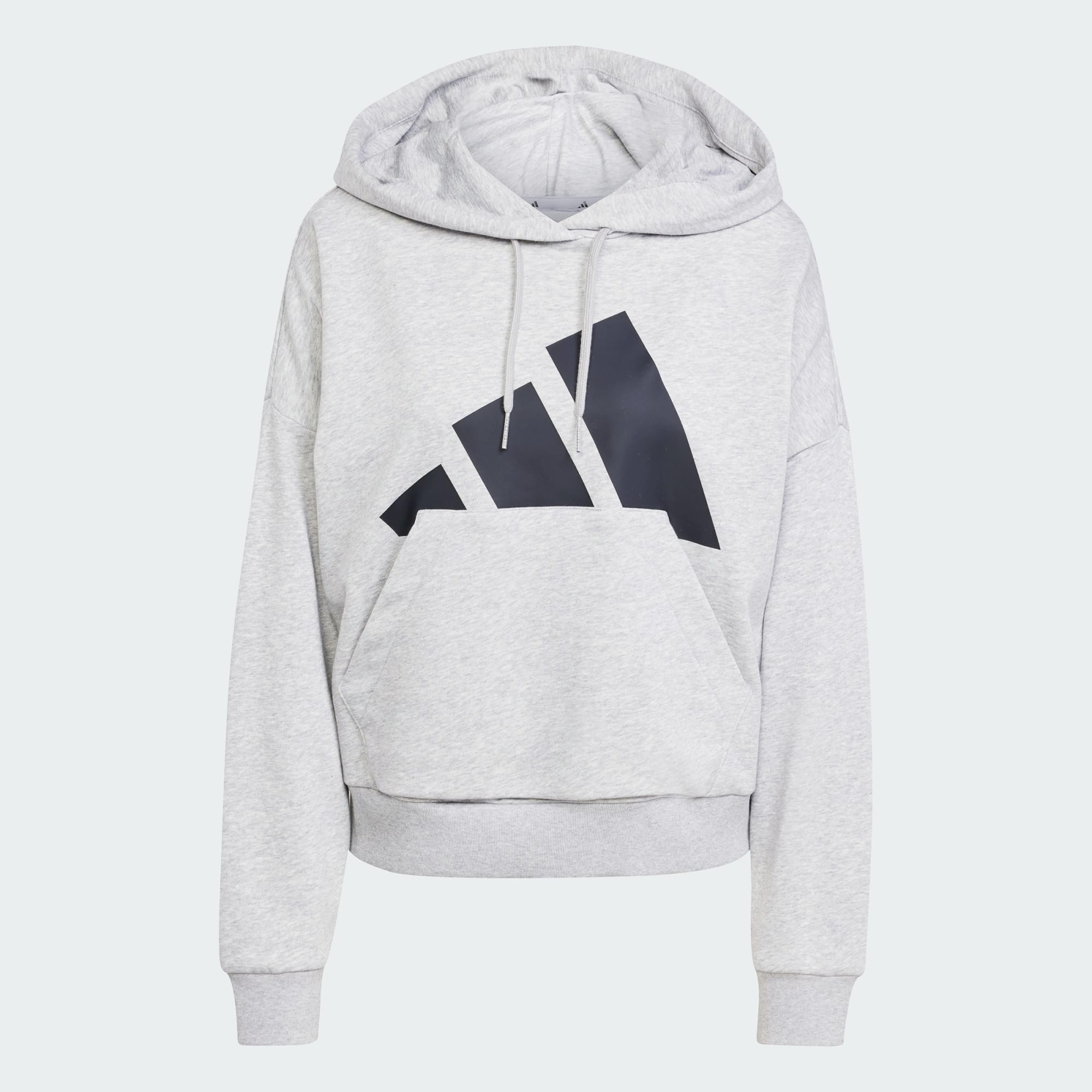 Moletom Adidas Essentials Big Logo French Terry Loose Jn1844 — Cinza Preto