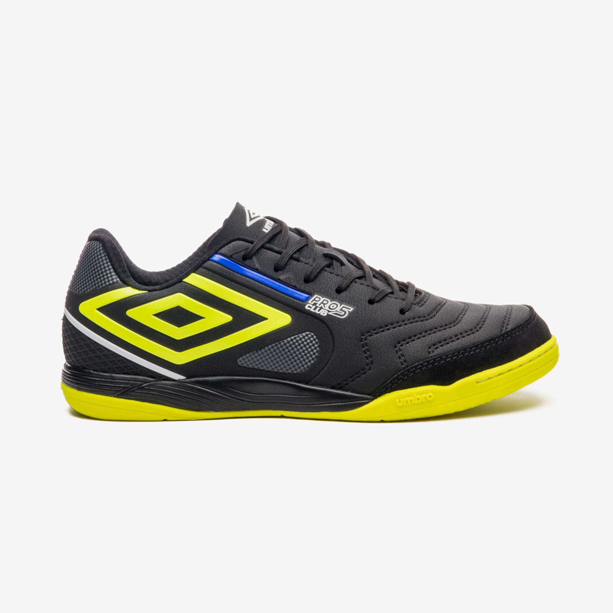 Chuteira Umbro Futsal Pro 5 Bump Club U01fb042 — Preto/Limao/Royal