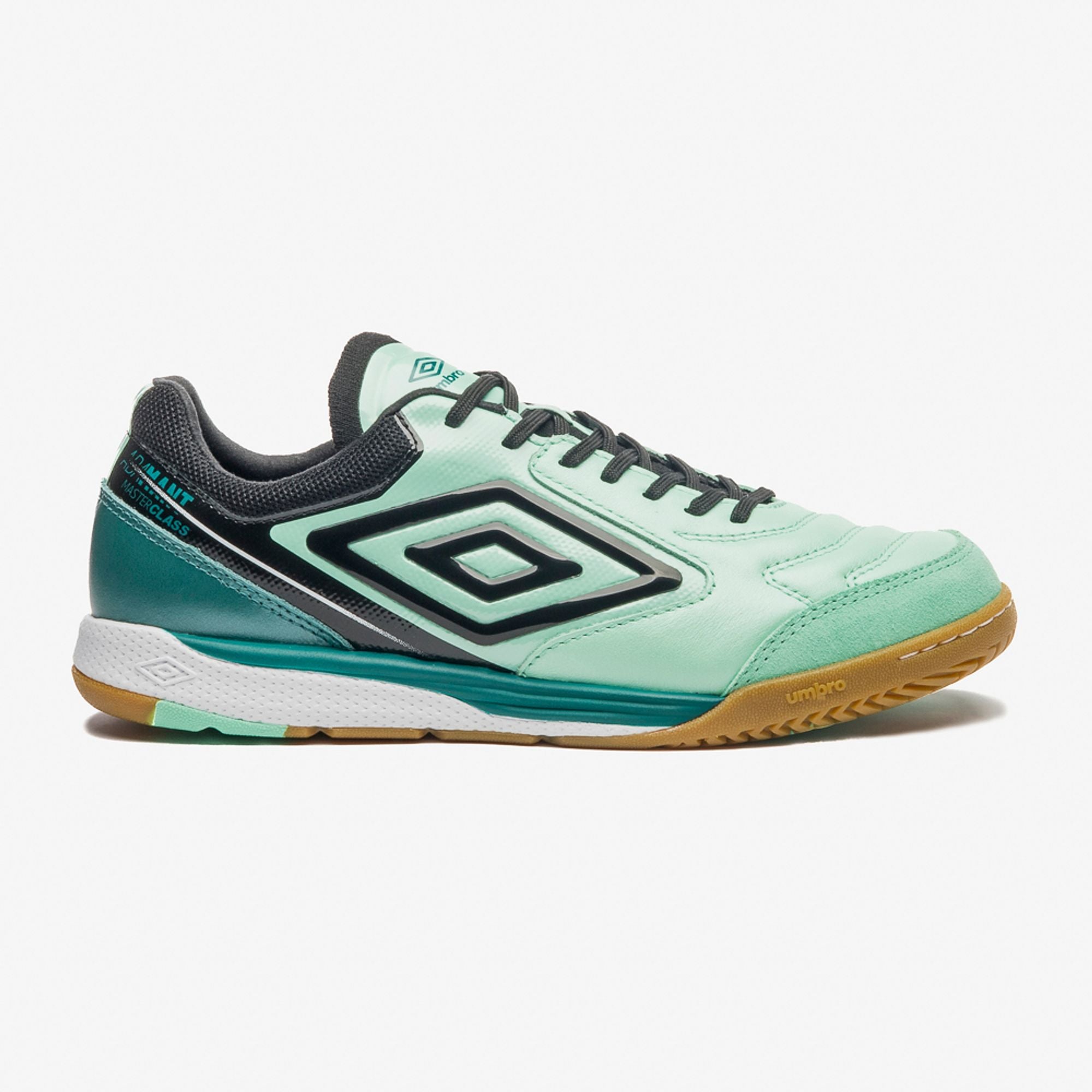 Chuteira Umbro Futsal Adamant Master Class Pro Bump U03fb00291 — Verde Agua/Preto/Petroleo